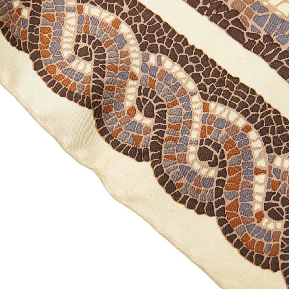 HERMES Cream Silk Scarf - Picture 4 of 8